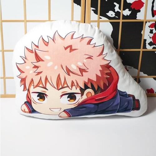 Anime Jujutsu Kaisen Pillow Toy Yuji Itadori Fushiguro Short Plush Stuffed Doll Double Sided Pillowcase Toy 45cm for Gift