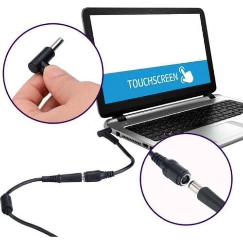 For HP DELL Laptop Power Adapter Cable Converter DC Pigtail Round Jack 7.4mm To 4.5mm Replacement Blue Tips Charger Wire Convert