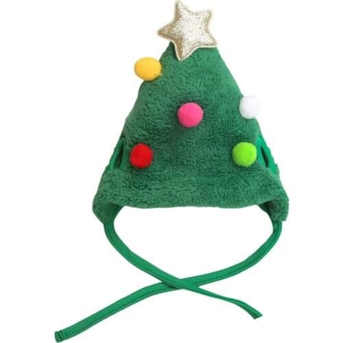 Pet Cats And Dogs Christmas Holiday Party Decoration Hat Saliva Towel Bib White Hat Antler Style Accessories