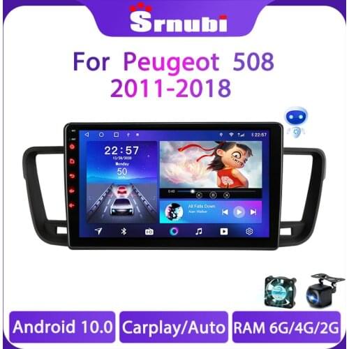 Srnubi 2 Din Android 10 Car Stereo Radio Multimedia Video Player for Peugeot 508 2011 2012 2013 - 2018 4G WIFI Speakers MP5 DVD