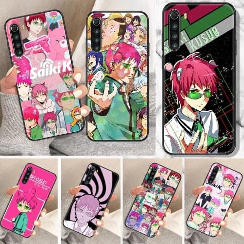 Saiki K Saiki Kusuo Phone Case For Xiaomi Redmi Note 7 8 9 10 7A 8T 9A 9T 9S 10S Pro black luxury Etui tpu funda pretty