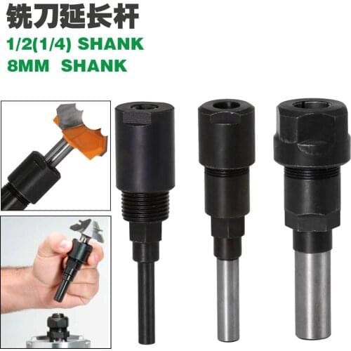Router Engraving Cutter Extension Rod 1/4" 8mm 1/2" Shank Trimming Machine Extension Rod