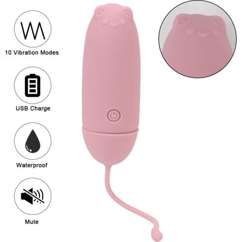 Vaginal Balls Adult Product Waterproof G-spot Vibrator Female Masturbation Mini Cat Vibrating Egg Sex Toys For Women Couples