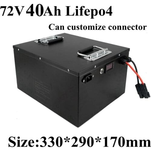 Waterproof Lithium 72v 40ah Lifepo4 Battery BMS 24S for 4000w 3500w Bicycle Bike Scooter Forklift Vehicle +5A Charger