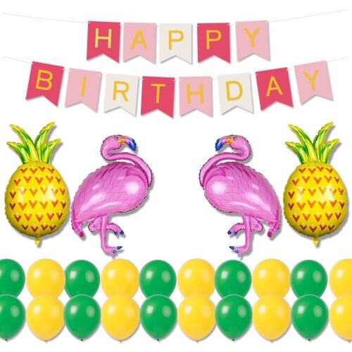 Flamingo Pineapple Balloons Happy Birthday Party Supplies for Kids Birthday Decorations, Baby Shower Decorations Kit