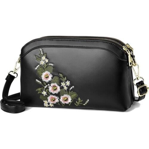 Womens bags 2021 new trend embroidered handbags Korean fashion one-shoulder messenger bag double-layer small bag