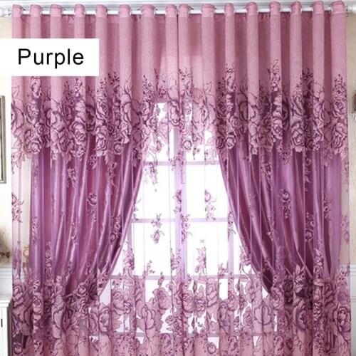 1Pc Flower Jacquard Tulle Window Curtain Drape Bedroom Balcony Living Room Decor Home Decor Hotel Decor Sheer curtains занавески