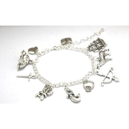 12pcs OUAT Characters Charm Bracelet silver tone once upon a time