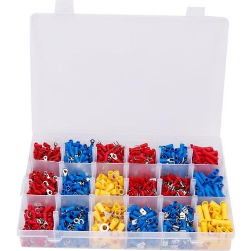 1200PCS Built to strict quality standards Rubber Insulated Cold-pressed Terminal Assorted Wiring Connector Insulated Terminal