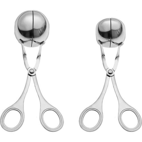 Stainless Steel Meat Baller 2 PCS None-Stick Meatball Maker Meatball Scoop Ball Maker Ice Cream Stencil Household WXV Sale
