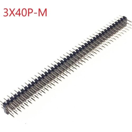 5pcs 3x40 P 120 Pin 2.0 mm Pin Header male triple row Straight PCB 180 Through Hole Insulator height 2.00mm Rohs Lead Free