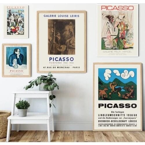 Pablo Picasso Exhibition Abstract Art Canvas Painting Living Room Bedroom Cafe Internet Nordic Style Wall Art Pict