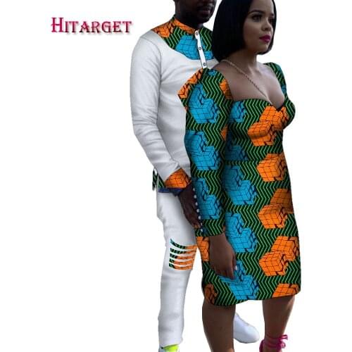 African Clothes for Couples Summer Vestidos Dashiki Party Lover Outfits Ankara Fashion Plus Size Robe African Dress WYQ795