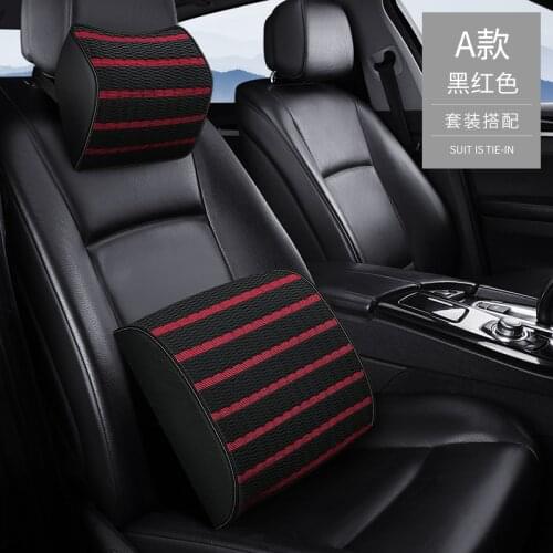 Car Neck Pillow Lumbar Waist Support Headrest Pillows Back Cushion Seat Supports Memory Foam Seat Covers Auto Accessories