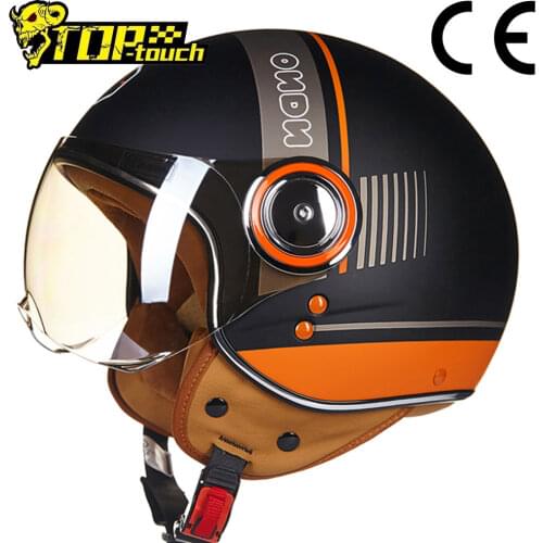 BEON Retro Motorcycle Helmet Chopper Open Face Vintage Moto Helmet Capacete De Moto Men Women Moto Scooter Motorbike Casco Moto