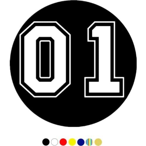 CS-10233# number 01 in round border funny vinyl car sticker waterproof car decal stickers on truck bumper rear window