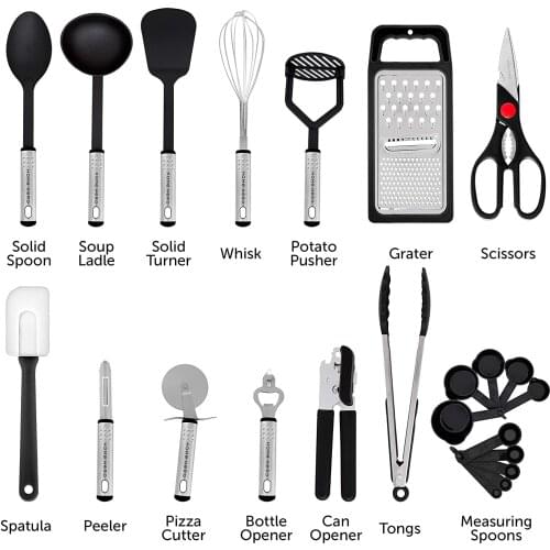 Home Kitchen Utensil 23pcs Nylon Cooking Set Spatula Kitchen Gadgets Cookware Set Best Kitchen Tools
