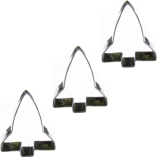 Space shuttle shape 3 piece cookie cutting molds, baking tools, cake decorating soft candy tools