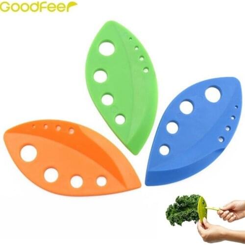 Goodfeer PS Collard Greens and Herb Stripper Leaf Shape Stripper Tool for Kale Chard Basil Rosemary Herb Corer Kitchen Gadget
