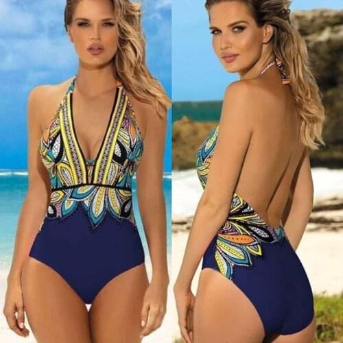 Sexy Slim Fit One-Piece Large Swimsuits Closed Print Plus Size Swimwear Push Up Girl Swimming Body Bathing Suit Women Pool Beach