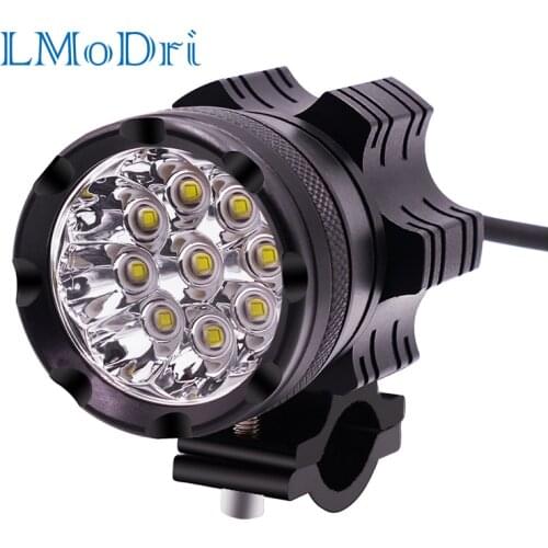 LMoDri Motorcycle LED Headlight Motorbike Aluminum Alloy Spotlight Headlamp 48V 30W 6000K Driving Auxiliary Lamp