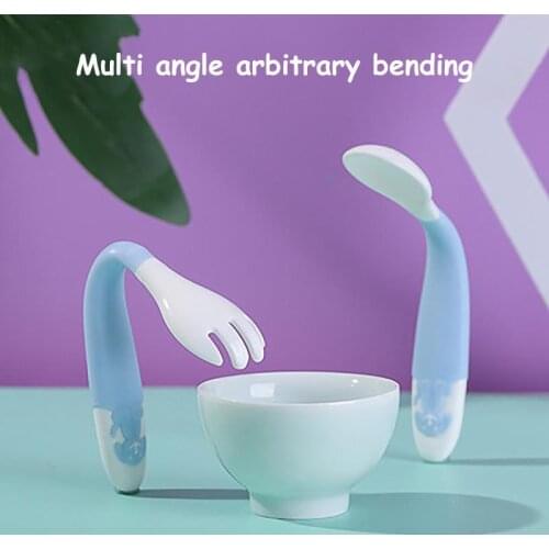 Spoons Baby Easy Grip Cutlery Sets Utensil Self Feeding Kit Children Training Learning Tableware and Fork Dinnerware Set