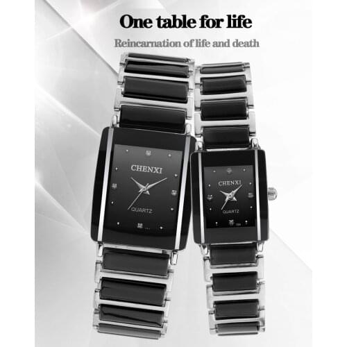 CHENXI 104 Trend Simple Style Couple Watches Women And Mens Ceramic Band Fashion Casual Sports Quartz Waterproof Wristwatch