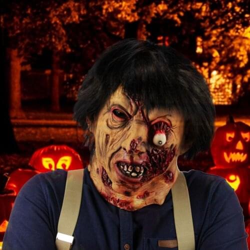 2021 New Halloween Zombie Horror Latex Eye-Blasting Horror PropsMask Headgear Terrible Party Cosplay M-a-s-k Haunted House