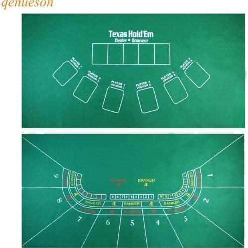 New Hot Double-side 178 * 90 cm Baccarat Poker Set Fichas Poker Texas Hold'em Poker Table Cloth Fietro Felt Board Cloth qenueson
