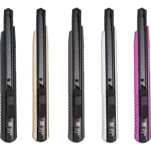 2PCS/5PCS Small art knife black edge metal paper cutting knife multi function manual knife open box artifact office supplies