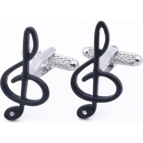 Wholesale Music Symbol Cufflinks with Crystal Ultra Light Enamel Jewelry