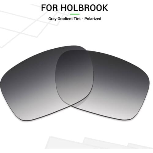 Mryok Anti-Scratch POLARIZED Replacement Lenses for-Oakley Holbrook OO9102 Sunglasses Grey Gradient Tint