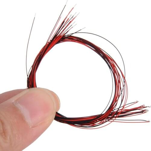 10pcs/set Durable Mayitr 0402 Pre-soldered Micro Litz Wired Leads Red SMD Led Lamp Model DIY 200mm Long 3V/12V High Compatiblity