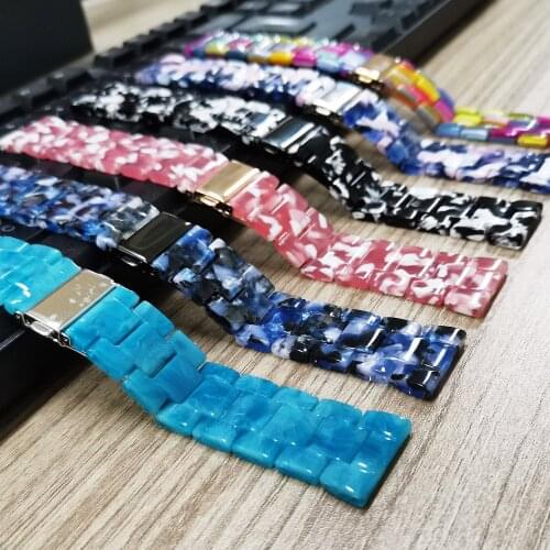 20mm 22mm Resin Band for Samsung Galaxy Watch 46mm/42mm/Active 2 1 Strap for Garmin Vivomove HR/Vivoactive 4 3/Venu/SQ Bracelet