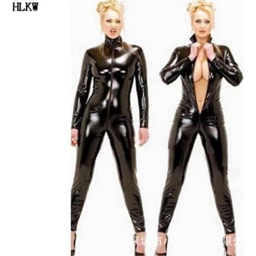 Sexy Women Patent Leather Sexy Lingerie Thong Nightdress Uniforms Nightclub Clothing latex bodysuit langeri erotica feminina
