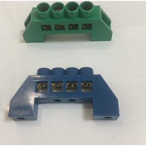 Blue Green 4P 6P 8P 4 6 8 Position Hole Gound Neutral Wire Row Brass Connector Busbar Bar Strip Bridge Screw Terminal Block