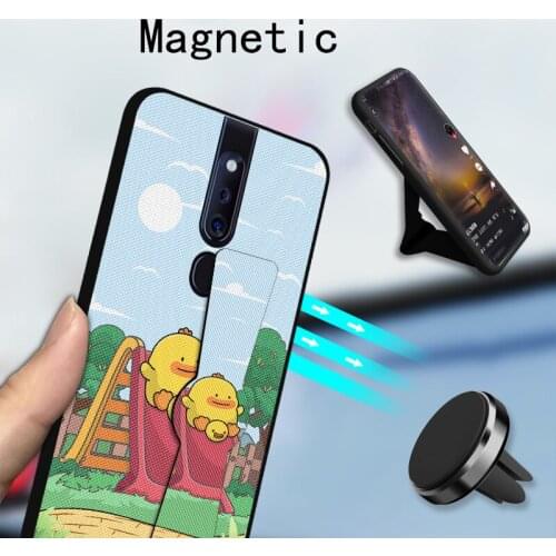 Cartoon Folding Bracket Case For OPPO Find X2 Pro Magnetic Holder Case For OPPO A9 2020 F7 F9 A11X F11 Pro CPH1969