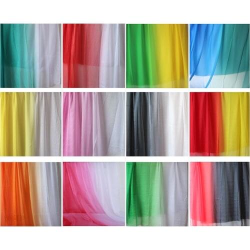 Light weight Chiffon fabric 2-tone Ombre Gradient Color 30D Sheer Chiffon Tissu Dress Fabric sold by Yard