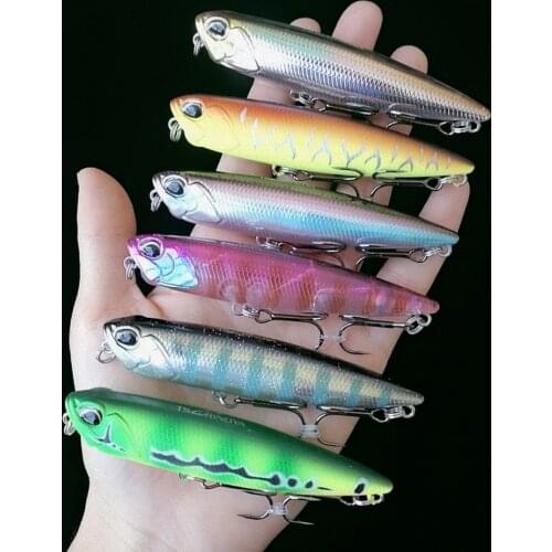 TSURINOYA 6pcs Far distance throwing Floating water Pencil 85mm/10.5g Fishinglure Pencli Articial bait Bass bait Snakehead lure