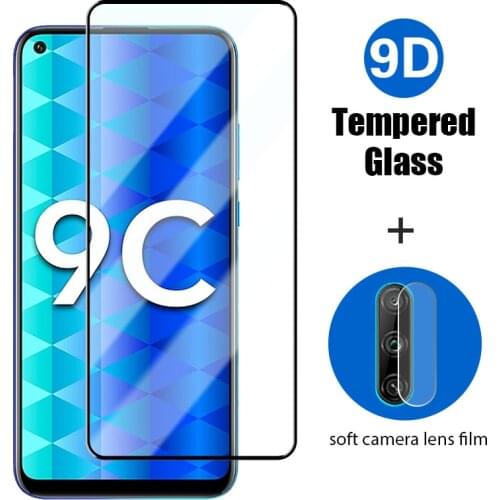 2IN1 Camera film Tempered Glass for Honor 8x 9D Full Cover Screen Protector for Honor 8A Pro 9A 8C 9C 9X 7X 8X Premium Lite