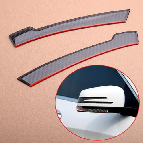 1Pair Car Carbon Fiber Side Mirror Stripe Cover Trim Fit For Benz A B C E CLA GLA CLS GLK
