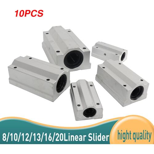10pcs SCS8UU SCS6UU SCS10UU SCS12UU SCS8LUU SCS10LUU SCS16UU Linear Ball Bearing Pellow Bolck Linear unit for SBR16 CNC