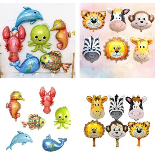 12pcs/Set Lovely Cartoon Animal Foil Balloon Kids Toy Birthday Baby Shower Inflatable Party Decorations