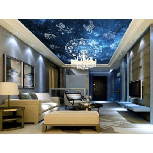 12 constellation ceiling murals Mural Living Room Study Bedroom Ceiling Wallpaper De Parede 3D