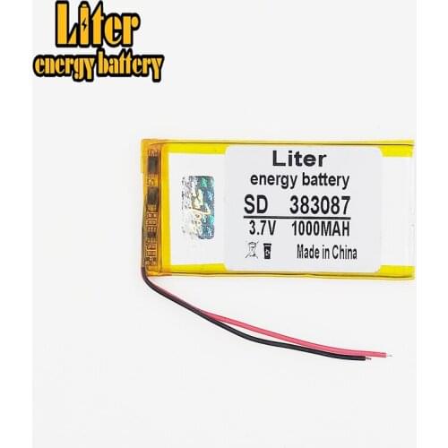 3.7V lithium polymer battery 383087 1000mAh 353085 353090 403085 403090 GPS DVD tablet computer game MP4 MP5 navigator
