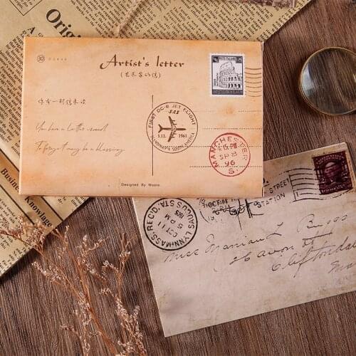 30 Sheets/Set Retro Artists Letter Postcard Creative Greeting Cards Message Card DIY Journal Decoration