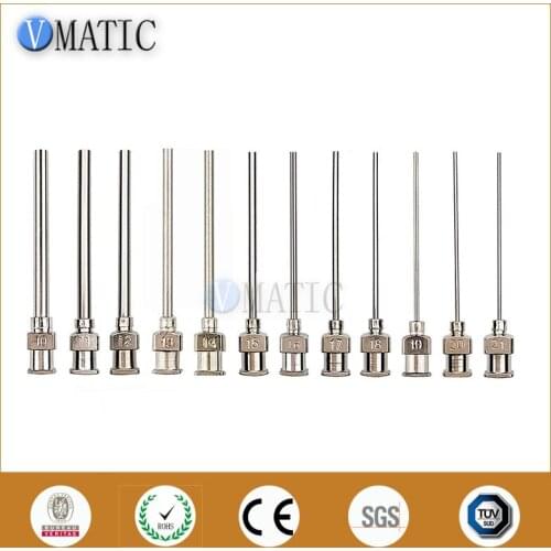 Free Shipping 12Pcs 10G-21G 1.5'' CE Approved Metal Stainless Steel Glue Dispensing Needle Tips 1-1/2 Inch
