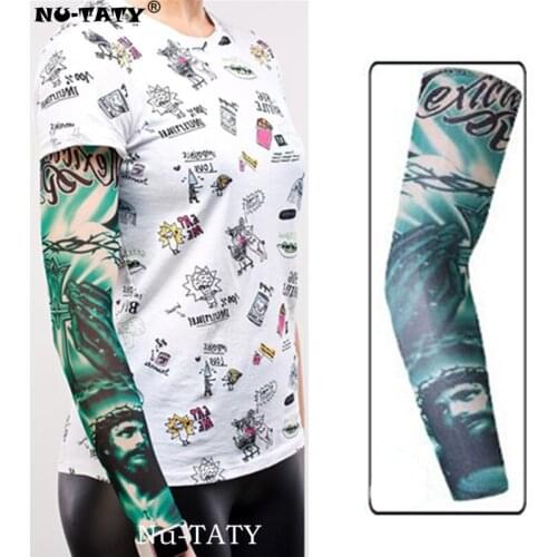 Nu-TATY Jesus cross Man&woman style Tattoo Sleeve Stockings Body Art Leggings Cool Boys Girls Party Wearings