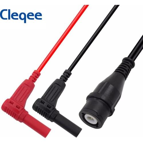 Cleqee P1207 BNC Male Plug to 4mm Right Angle Banana Plug Coaxial Cable Oscilloscope Test Lead 120CM 500V/5A