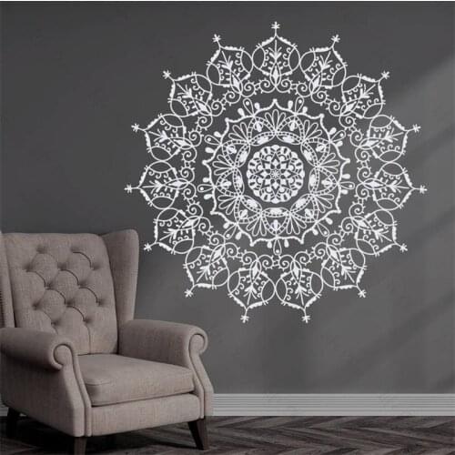 Mandala Flower Wall Sticker Wallpaper Bohemian Yoga Art Style Vinyl Sticker Mandala Flower Sticker Living Room Bedroom Wallpaper